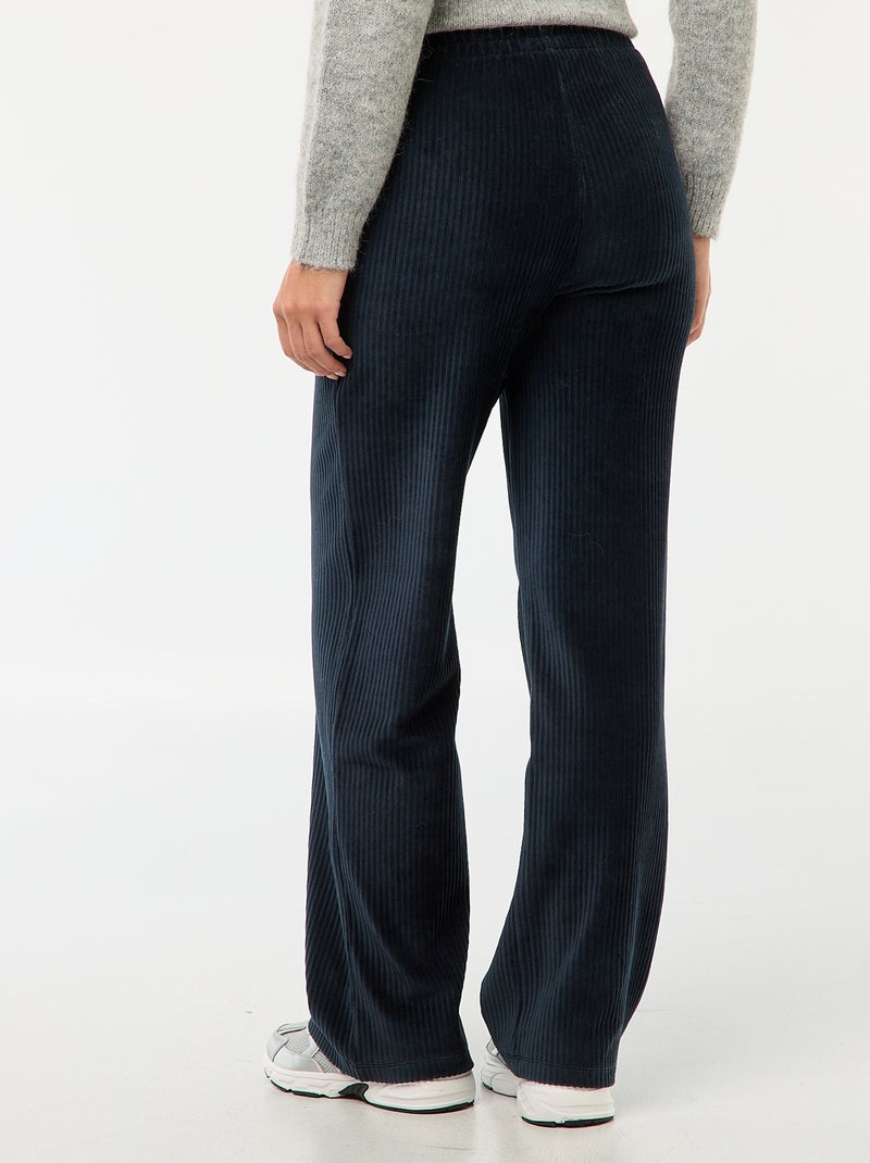 Pantaloni ampi in velluto a coste Blu - Kiabi