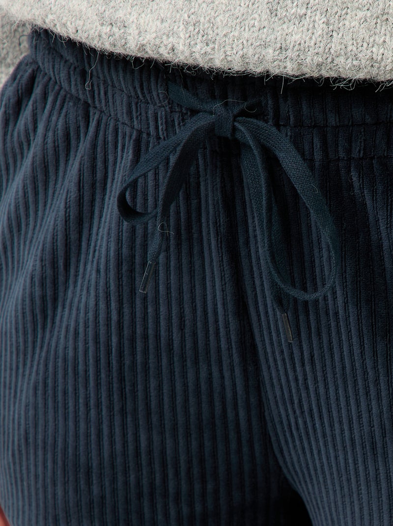 Pantaloni ampi in velluto a coste Blu - Kiabi