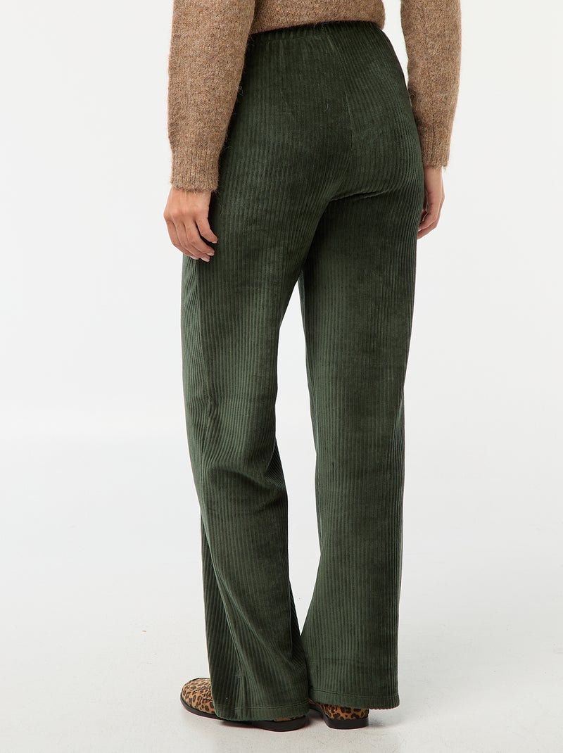Pantaloni ampi in velluto a coste Kaki - Kiabi