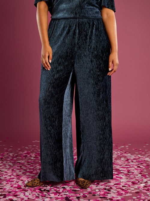 Pantaloni ampi in velluto a coste tinta unita - Kiabi