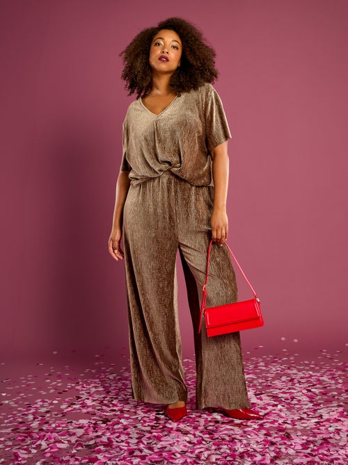 Pantaloni ampi in velluto a coste tinta unita - Kiabi