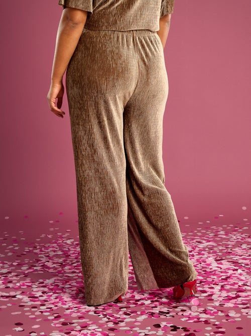 Pantaloni ampi in velluto a coste tinta unita - Kiabi