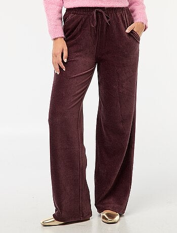 Pantaloni ampi in velluto a coste