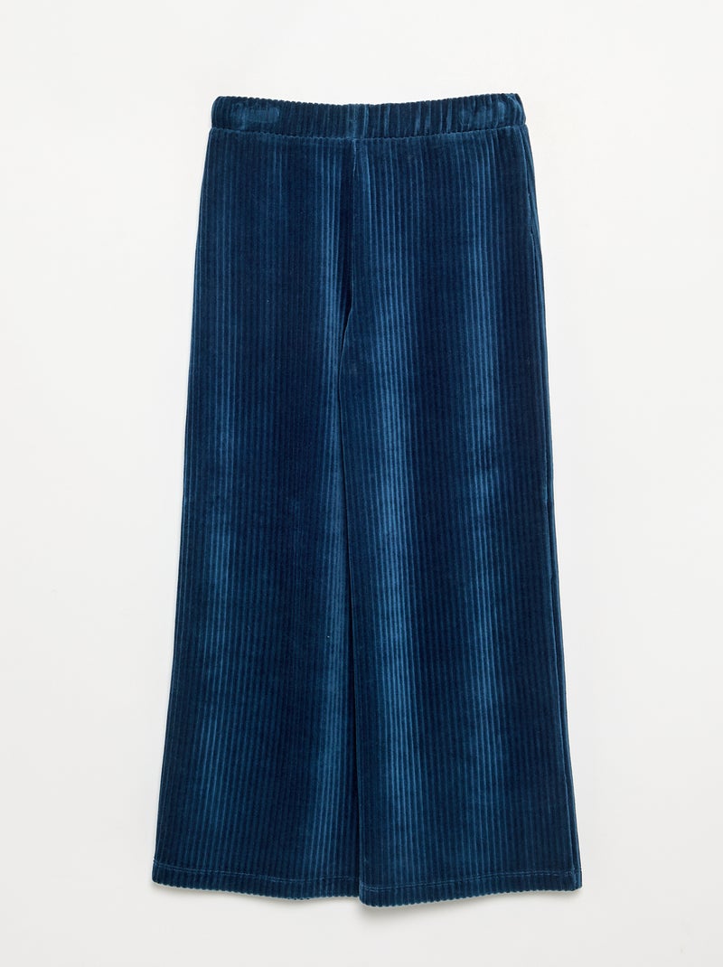 Pantaloni ampi in velluto a costine Blu - Kiabi