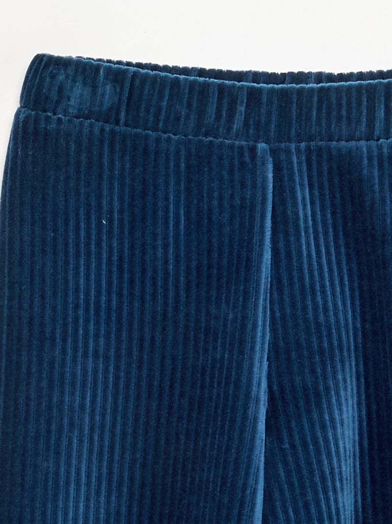 Pantaloni ampi in velluto a costine Blu - Kiabi