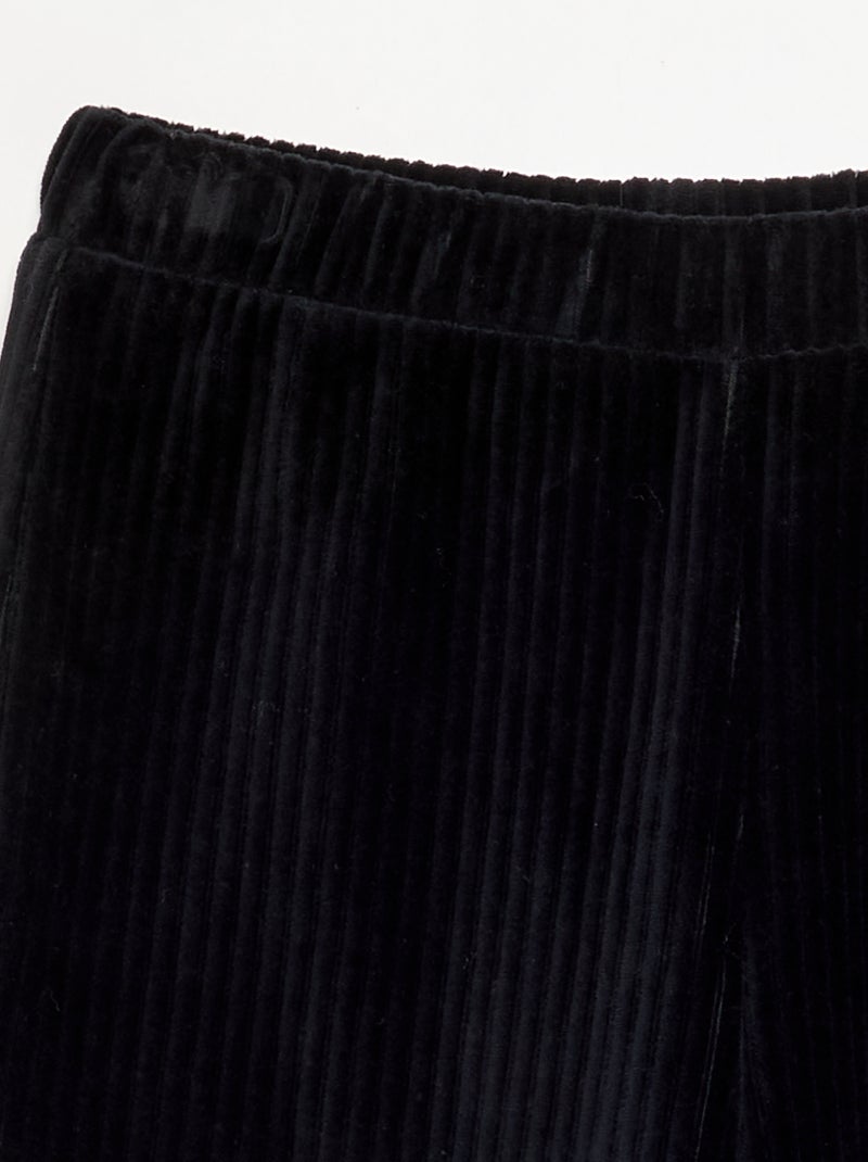 Pantaloni ampi in velluto a costine Nero - Kiabi