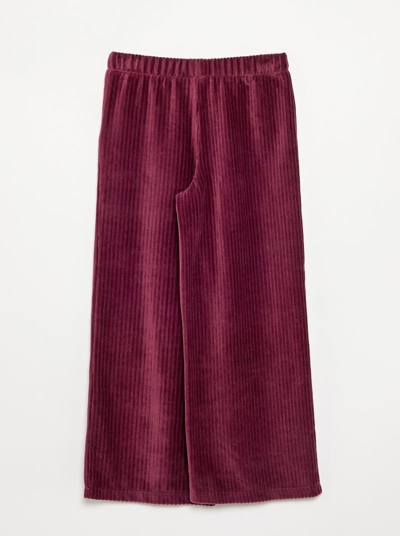 Pantaloni ampi in velluto a costine Rosso - Kiabi