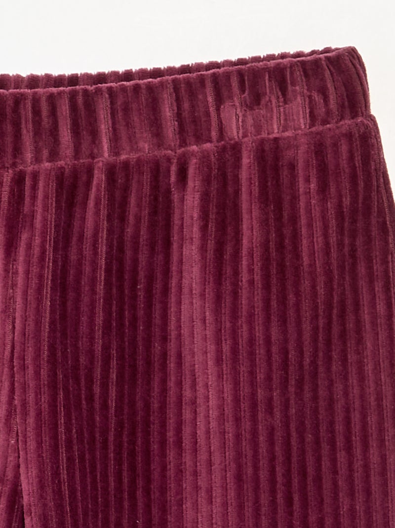 Pantaloni ampi in velluto a costine Rosso - Kiabi