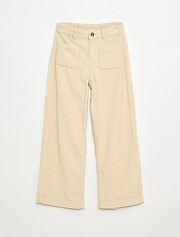 Pantaloni ampi in velluto tinta unita
