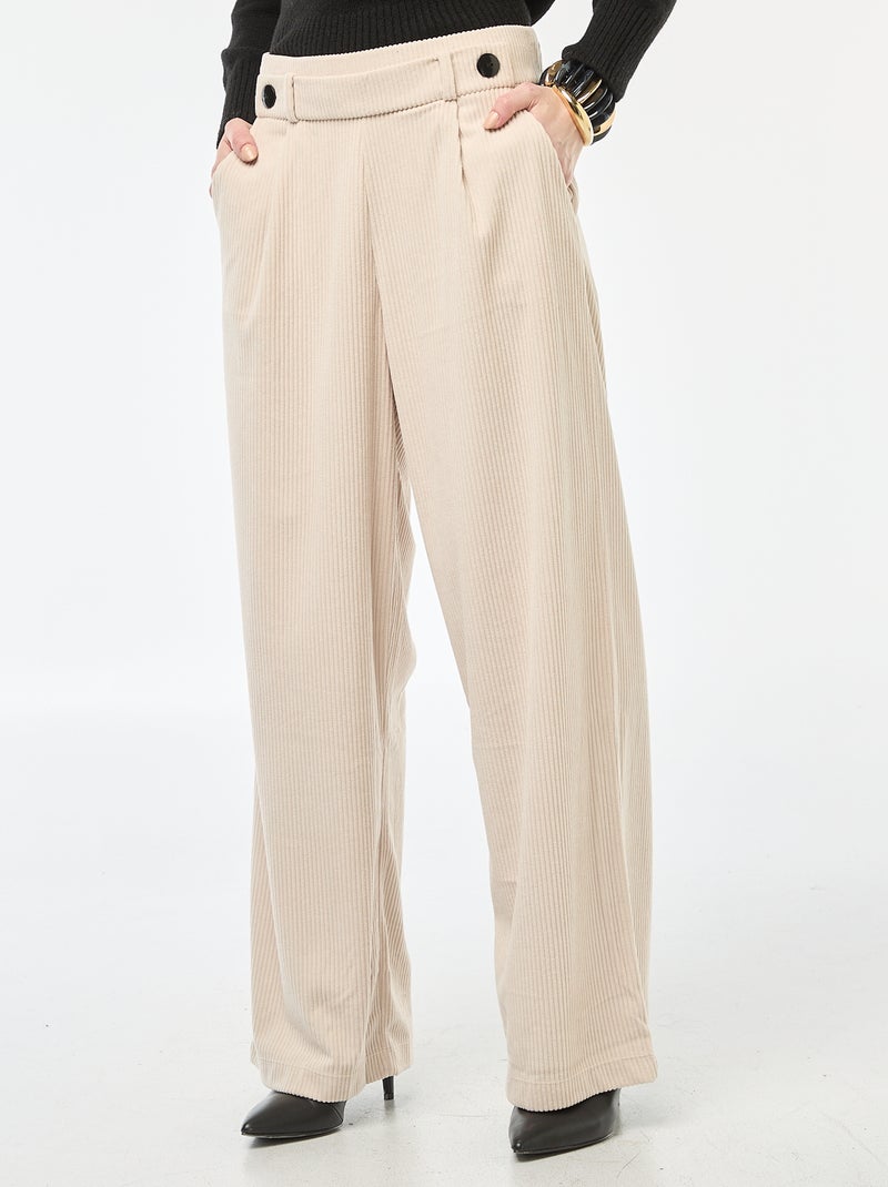 Pantaloni ampi in velluto tinta unita 'JDY' Beige - Kiabi