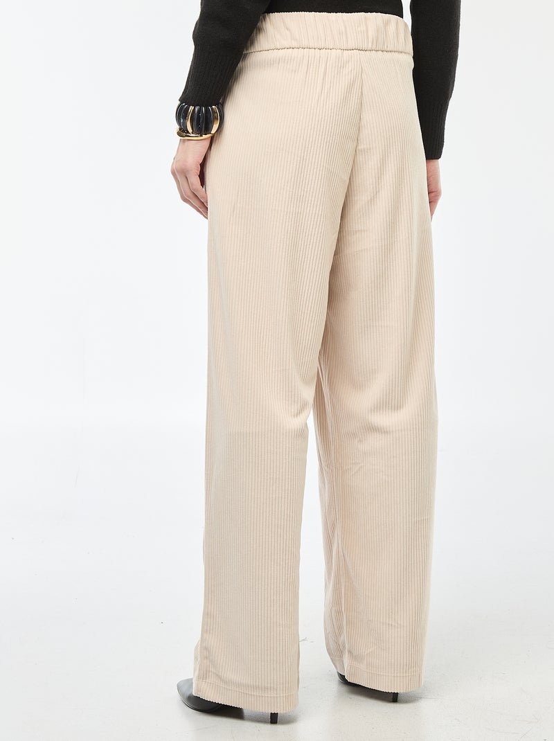 Pantaloni ampi in velluto tinta unita 'JDY' Beige - Kiabi