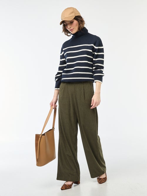 Pantaloni ampi in velluto tinta unita 'JDY' - Kiabi