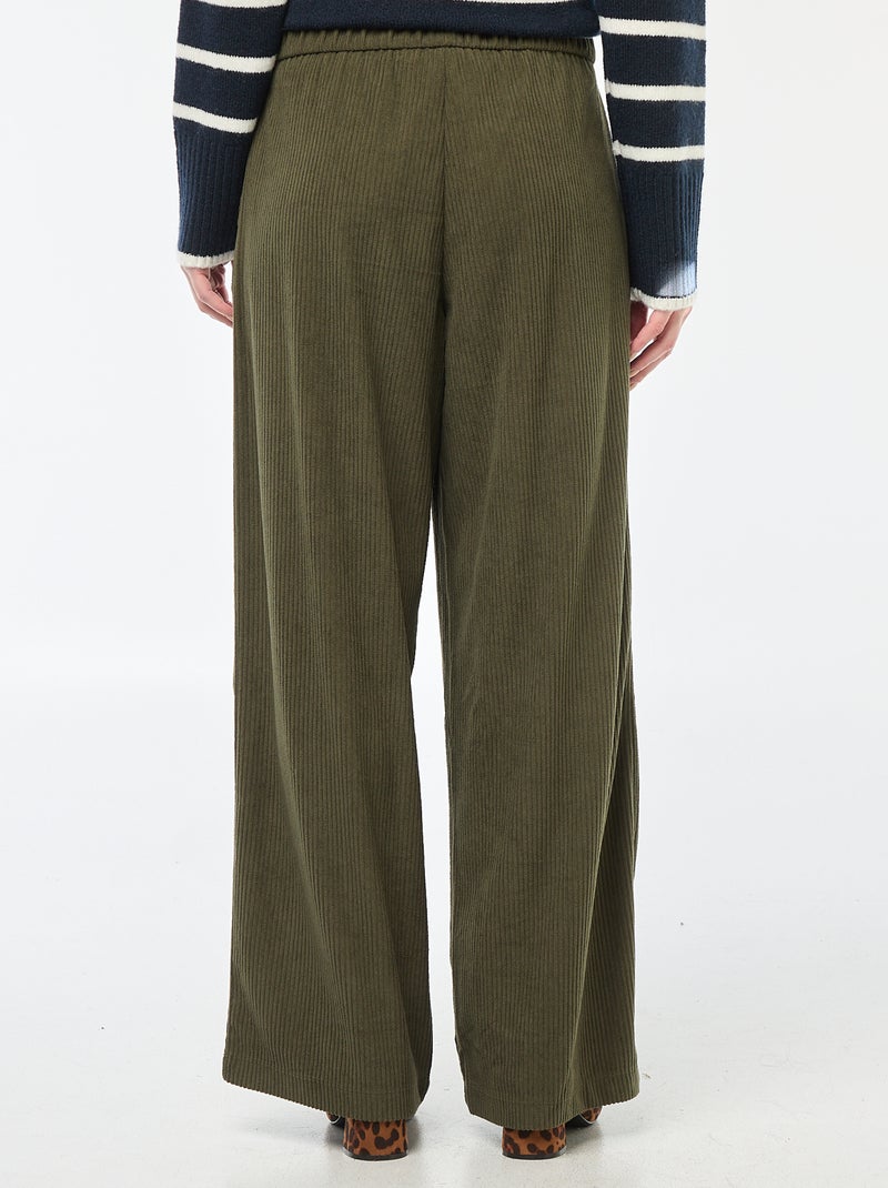 Pantaloni ampi in velluto tinta unita 'JDY' Verde - Kiabi