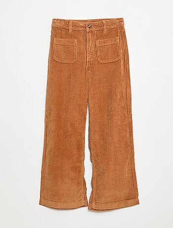 Pantaloni ampi in velluto tinta unita