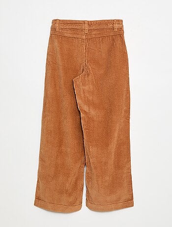 Pantaloni ampi in velluto tinta unita