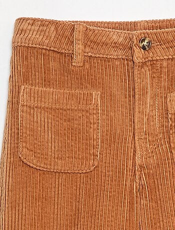 Pantaloni ampi in velluto tinta unita