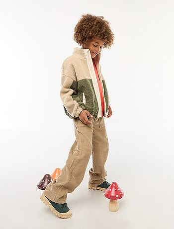 Pantaloni ampi in velluto tinta unita