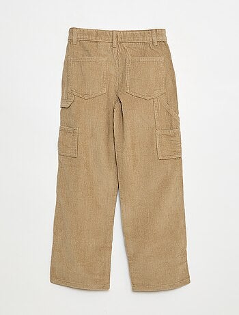 Pantaloni ampi in velluto tinta unita