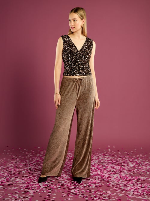 Pantaloni ampi in velluto tinta unita - Kiabi