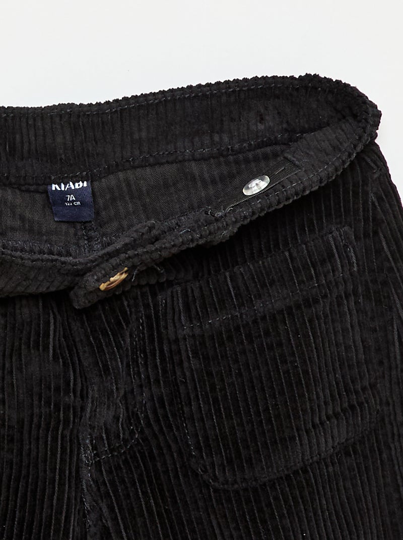 Pantaloni ampi in velluto tinta unita Nero - Kiabi