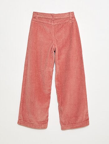 Pantaloni ampi in velluto tinta unita