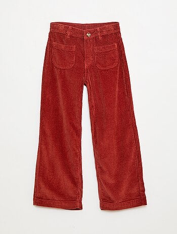 Pantaloni ampi in velluto tinta unita