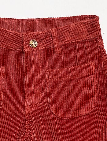 Pantaloni ampi in velluto tinta unita