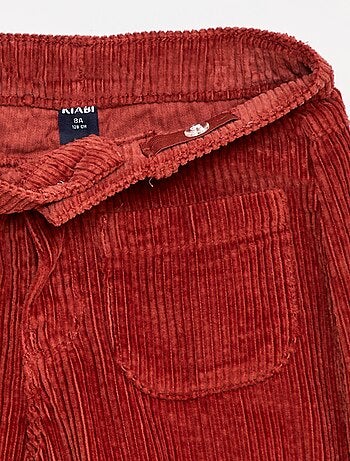 Pantaloni ampi in velluto tinta unita