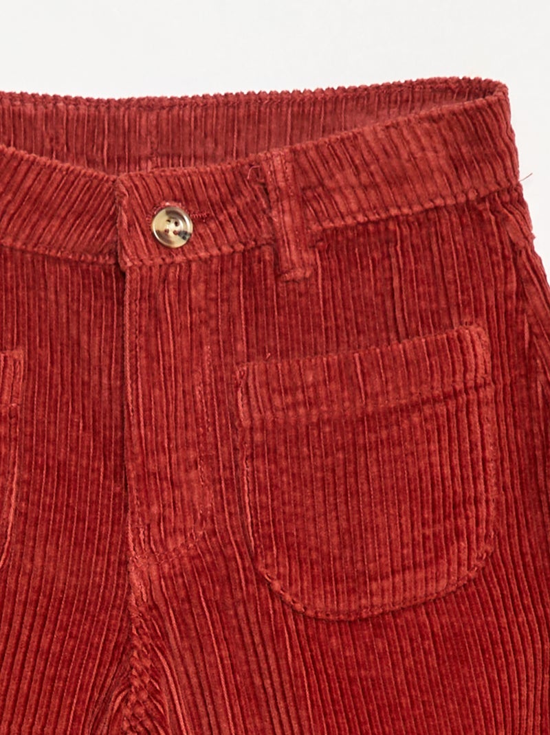 Pantaloni ampi in velluto tinta unita Rosso - Kiabi