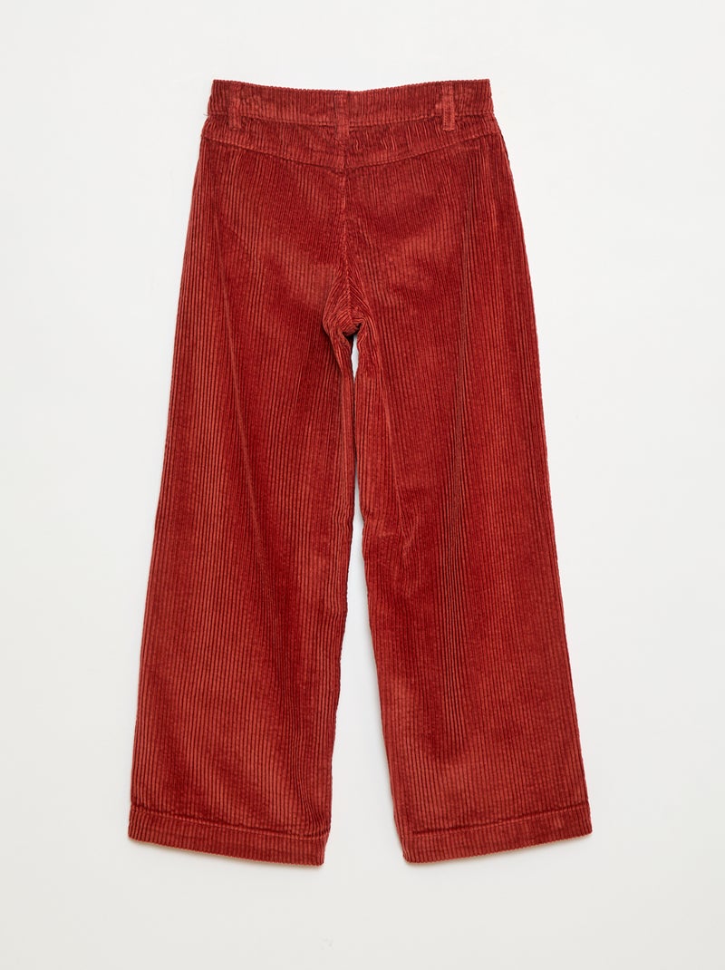 Pantaloni ampi in velluto tinta unita Rosso - Kiabi