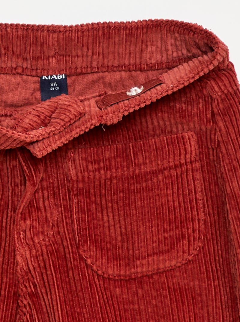 Pantaloni ampi in velluto tinta unita Rosso - Kiabi