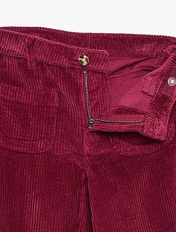 Pantaloni ampi in velluto tinta unita