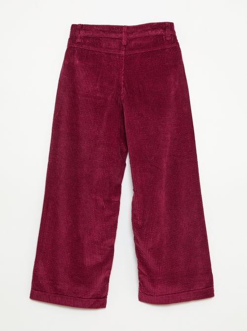 Pantaloni ampi in velluto tinta unita - Kiabi