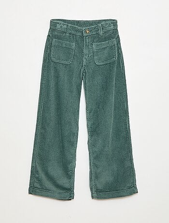 Pantaloni ampi in velluto tinta unita