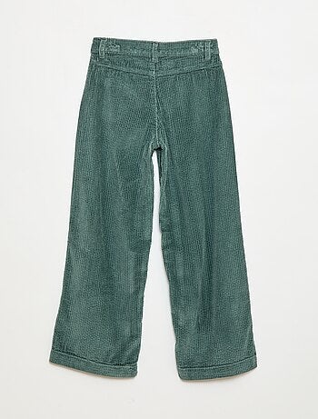 Pantaloni ampi in velluto tinta unita