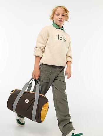 Pantaloni ampi in velluto tinta unita