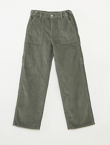 Pantaloni ampi in velluto tinta unita