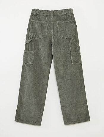 Pantaloni ampi in velluto tinta unita