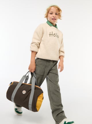 Pantaloni ampi in velluto tinta unita