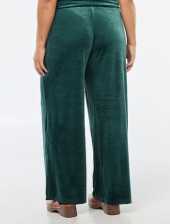 Pantaloni ampi in velluto tinta unita