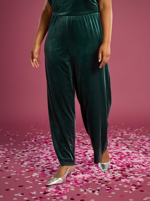 Pantaloni ampi in velluto tinta unita - Kiabi
