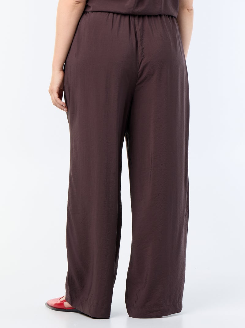 Pantaloni ampi in viscosa fluida Marrone - Kiabi