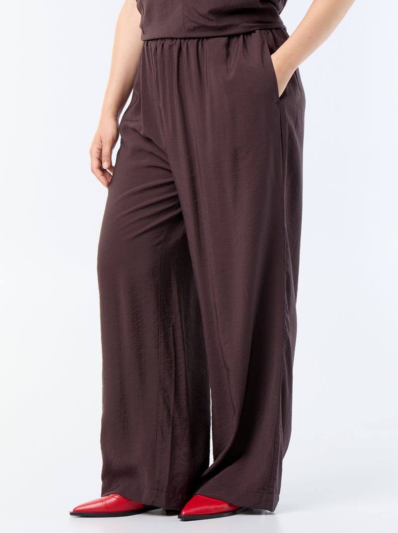 Pantaloni ampi in viscosa fluida Marrone - Kiabi