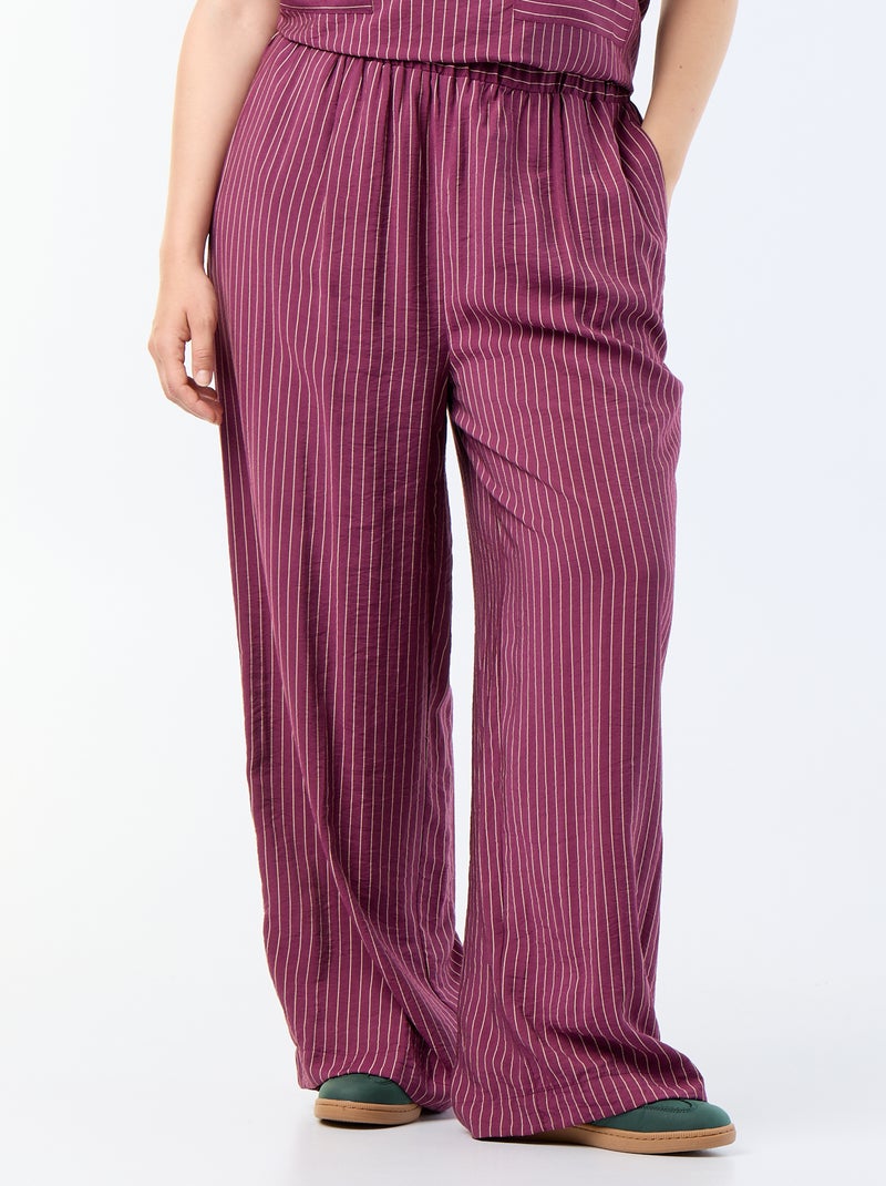 Pantaloni ampi in viscosa fluida Marrone - Kiabi