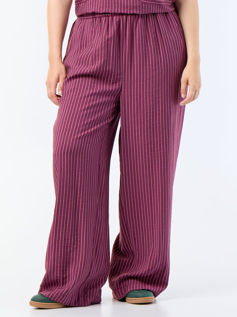 Pantaloni ampi in viscosa fluida Marrone - Kiabi