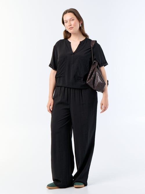 Pantaloni ampi in viscosa fluida - Kiabi