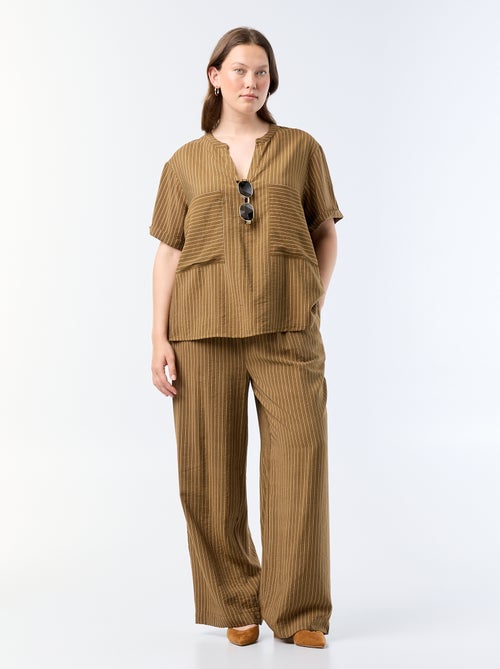 Pantaloni ampi in viscosa fluida - Kiabi
