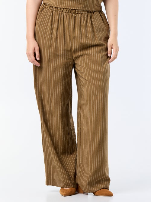 Pantaloni ampi in viscosa fluida - Kiabi