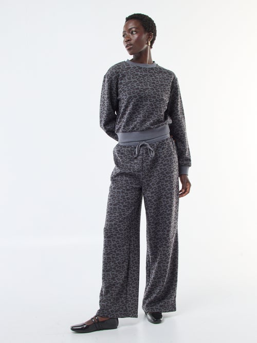 Pantaloni ampi leopardati effetto peluche - Kiabi