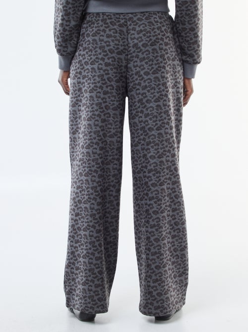 Pantaloni ampi leopardati effetto peluche - Kiabi